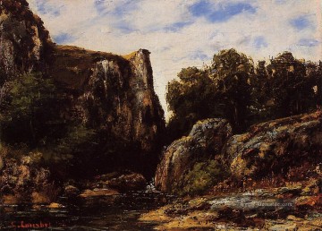  realistischer Kunst - Ein Wasserfall im Jura realistischen Maler Gustave Courbet